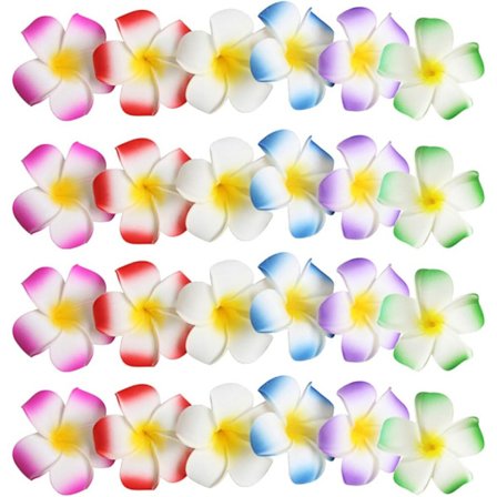 24 stk. Blomsterhårklemmer Hawaii Plumeria Blomsterklemmer Plumeria