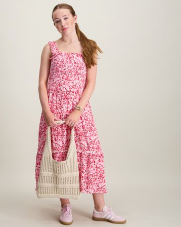 VERO MODA VMMENNY SL SMOCK CALF DRESS WVN Vit Klänningar Tjej - Kids Brand Store