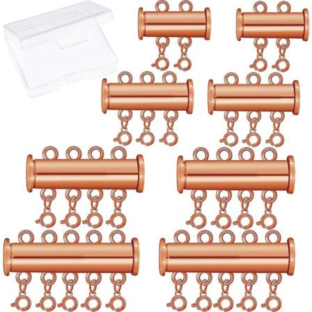 8 stk 4 størrelser skyvelås lås halskjedekontakt multi tråder skyverørspenner med oppbevaringsboks for lagdelt armbånd halskjede smykkehåndverk (go