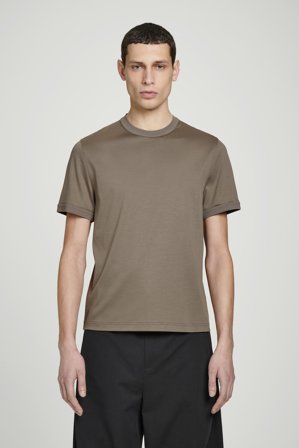 COS Men's Regular-Fit Mercerised-Cotton T-Shirt in Beige