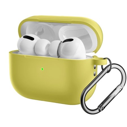 Silikonskal Med Karbinhake Apple AirPods Pro 2 Gul