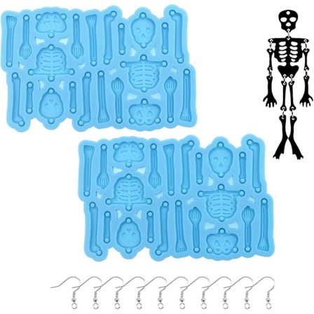2 kpl kallo luuranko korvakorut hartsi muotit silikoni epoksivalu muotit Halloween silikoni muotit DIY korut käsityön tekemiseen