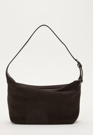 MAKE WAY - Suede Tote Bag - Dark brown - Kläder - - Bubbleroom