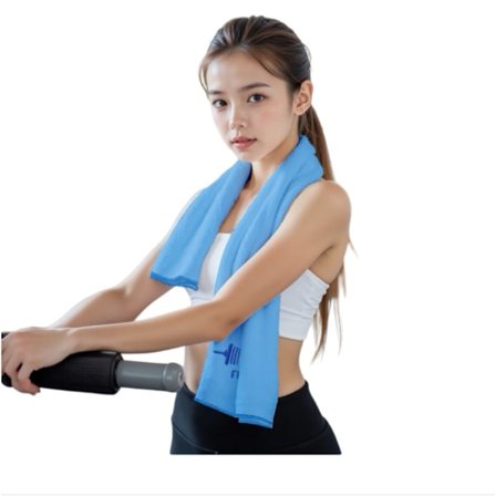 Microfiber træningshåndklæde til fitness og yoga - hurtigttørrende, høj absorbering (40cm x 95cm x 0.5cm) Blue