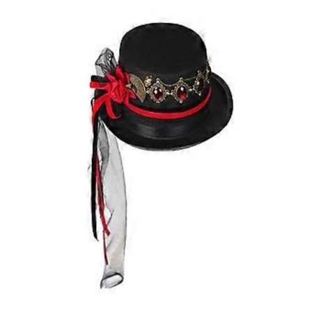Flad Top Hat Steampunk Rhinestone Gotisk Viktoriansk Hat Halloween Kvinder Lille Skygge Fedoras Hat Sceneoptræden Hat Sort S