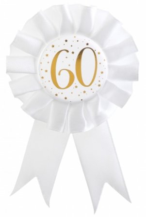 Roset hvid & guld 60 år