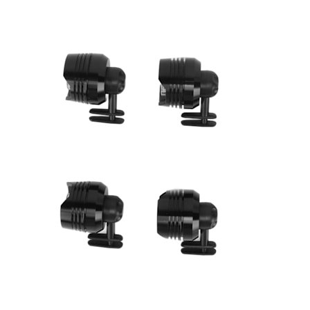 4 stk. Sko-Forlygter LED Sko-Lys Advarselslys til Børn Voksne Udendørs Sport Vandreture Camping Sort