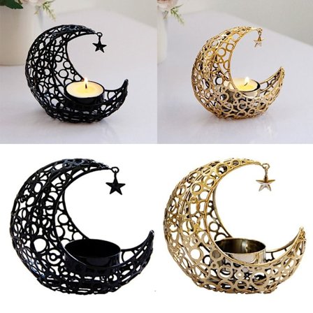 Eid Dekorationsljusstake Måneformad Ljusstake