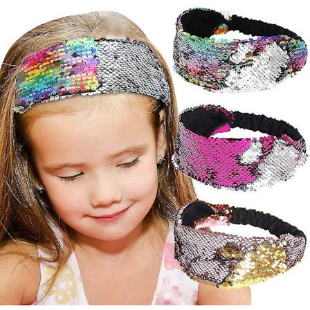 Sequin Pandebånd Havfrue Vendbar Elastisk Stræk