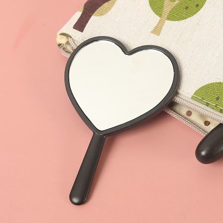 2 praktiska hand i hand med spegel kärlek hjärta handtag spegel liten spegel gåva välfärd sminkspegel