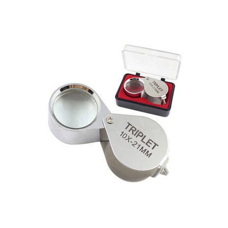 Lupe 10x Glass Juveler Lupe Loop Øyemåler Forstørrelsesglass Metallkropp Sølv (10x21mm)
