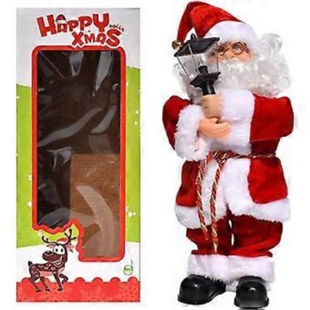 Syngende Dansende Julenisse, Elektrisk Kreativ Syngende Dansende Dukke Batteridrevet Musikalsk Julenisse med Lampe Jul