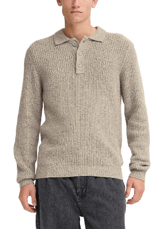 Casual Friday Cfgahn Rib Polo Knit sweater Tröjor Herr Grå XL