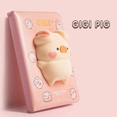 3D Söt Djur Squishy Dagbok Stress Relief Långsam Återhämtning Journal Leksak för Födelsedagspresenter Nyårspresenter