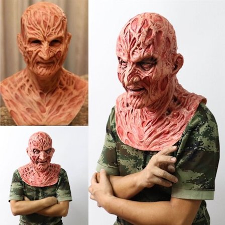 Freddy Krueger Latex Mask Karneval Halloween Realistisk Voksen Del