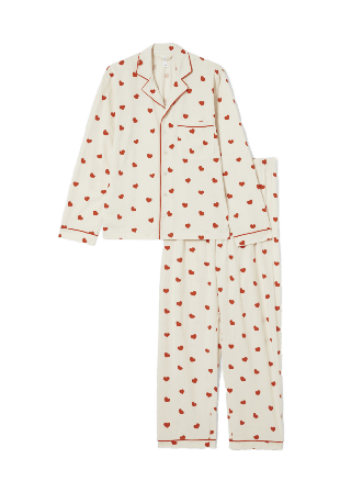 Å WOMAN Pyjamas med hjärtan Sovkläder Röd M