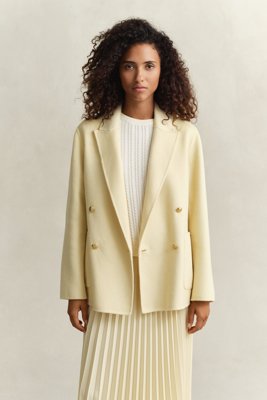GANT - Håndsydd klubbblazer i ullblanding til dame vanilla yellow