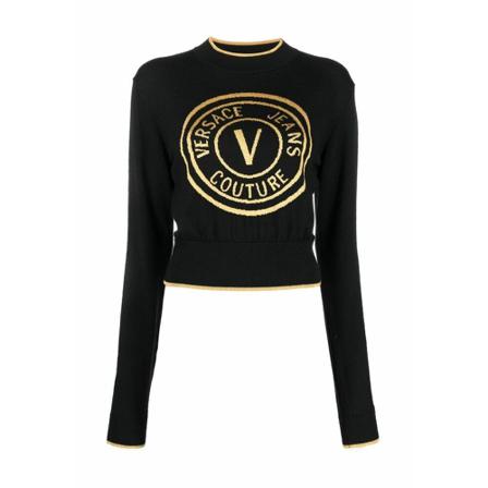 Versace Jeans Couture, Knitwear Zwart, Dames, Maat:M