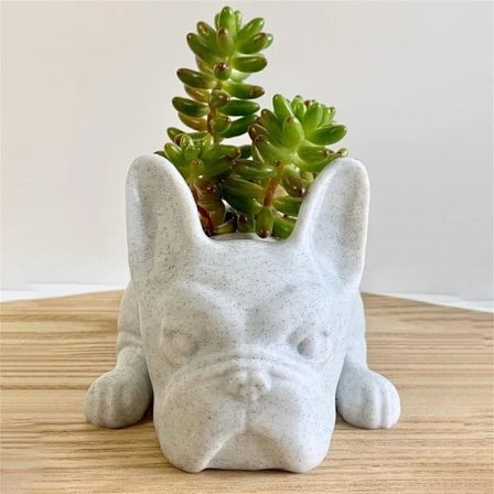 Fransk Bulldog Resin Sukkulenter Planter Mini Valp Växtkruka