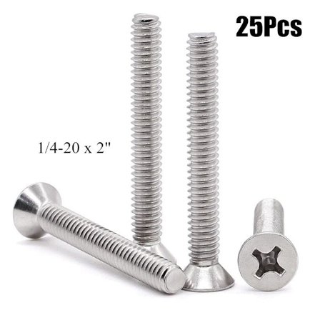 25 ST Maskinskruer Forsænket hovedskrue Fladhovedskruer