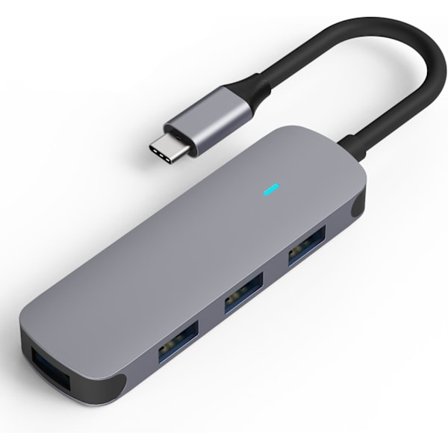 USB-C - 4X USB-A -sovitin - 4-in-1 USB-jakaja - USB 3.0 - 5 Gbps -keskitin - USB-datakeskitin, yhteensopiva Macbookin, iPad Airin/Pron, Dell XPS:n, 