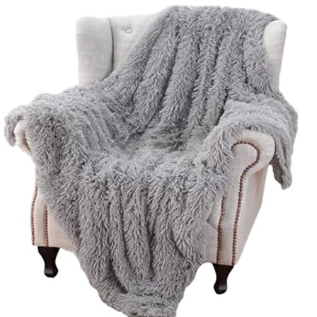 Dubbelsidig Tjock Lammullsfilt med Långt Hår