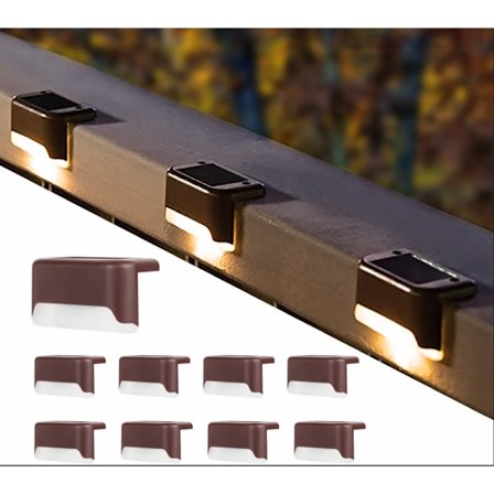 12 stk. solcelledrevne stilamper i bronzefinish - Vandtætte stilamper