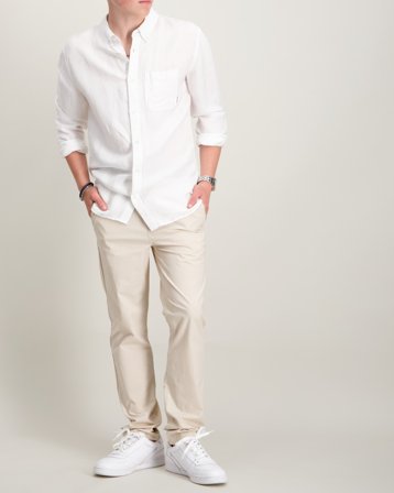 Tommy Hilfiger REGULAR PULL ON POPLIN PANT Beige Byxor Kille - Kids Brand Store