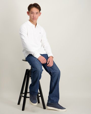 GANT SHIELD LS PIQUE RUGGER Hvit Genser Gutt - Kids Brand Store