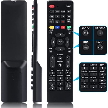 Universal Fjernbetjening til alle Samsung LG Sony Panasonic Smart TV HAIER Philips TCL Netflix 3D osv. (Gratis batteri)