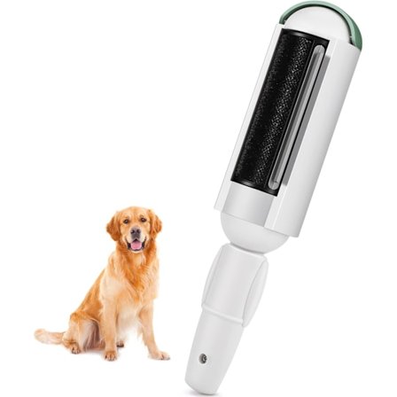 Hårbørste til hunde, klæbebørste til kæledyr, antl kattehårrulle, antl fnugrulle til kæledyrshår, også til rengøring af uld fra senge og trøjer