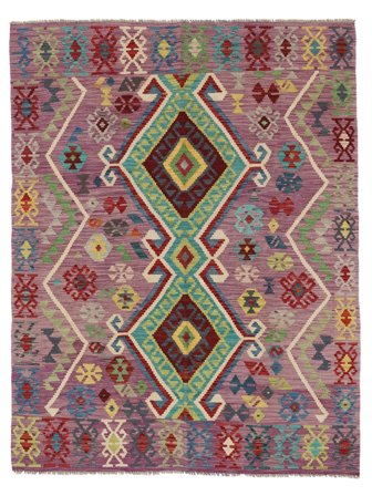 Tapis D'orient Kilim Afghan Old Style 154X199 Rouge Foncé/Gris Foncé (Laine, Afghanistan)