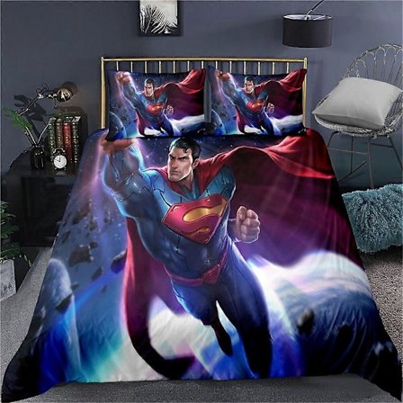 v5216 Påslakanset Superman Överkast Set Extra Stora Lakan IU5216