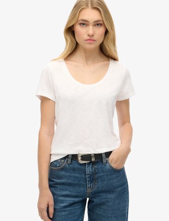 Superdry Scoop Neck Tee - White - 38