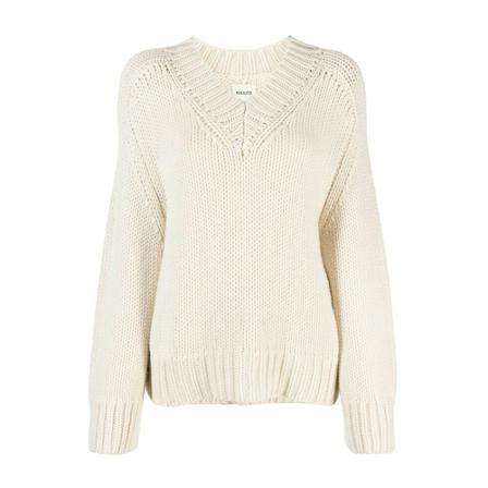 Khaite, V-neck Knitwear Beige, Dames, Maat:S