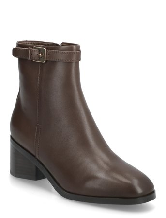 Tommy Hilfiger Th Buckle Riding Mid Heel Bootie - Brown - 38