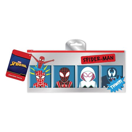 Spider-Man Sketch Suddgummin Set (4-pack) One Size Blå/Röd/Svart