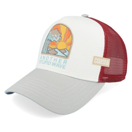 Coastal - White trucker Caps - Hft Stupid Wave Red/White/Grey A-Frame Trucker @ Hatstore