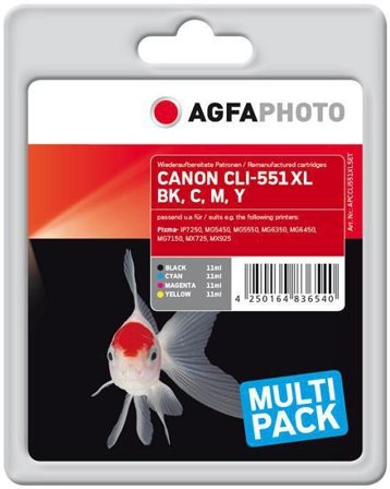 AGFAPHOTO Multi pack - 4-pack - svart, gul, cyan, magenta - kompatibel - blekkpatron (alternativ for: Canon 6443B001, Canon 6444B001, Canon 6445B001,
