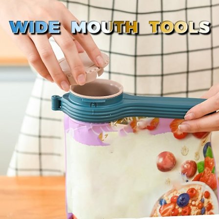 Forseglingsklemme Madopbevaringsbeholder Køleskabsorganisator Mad Skeholder Bølge Køkkenorganisation Krydderi