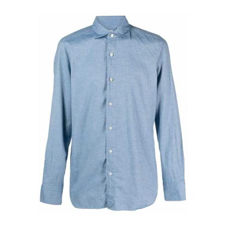 Finamore Casual Shirts Blå, Herre Skjorter