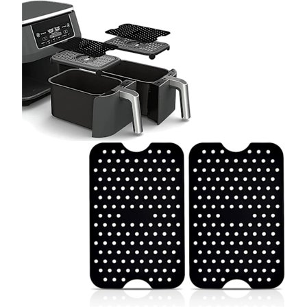 Airfryer-tilbehør, silikonformer til airfryer, dobbel kurv A