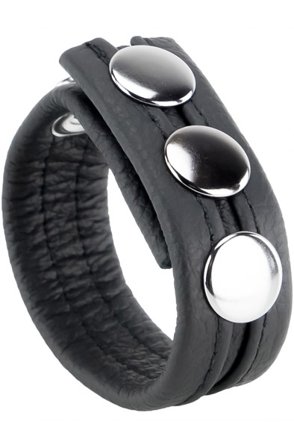 Red Cockring aus schwarzem Leder