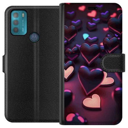 Yhteensopiva Lompakkokotelo Motorola Motorola Moto G50 KeskiyönSydämet