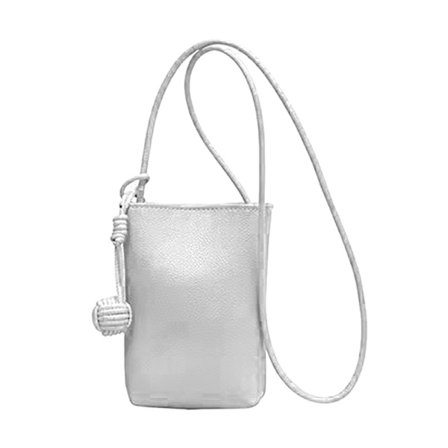 Mobiltelefon Axelväska PU-läder Söt Miniplånbok över axelrem Messenger Bag för kvinnor Vit