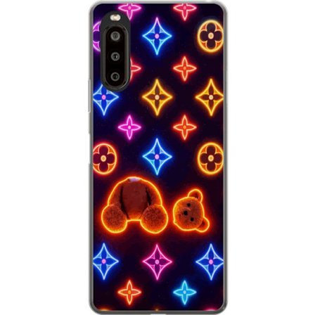 Yhteensopiva Puhelinkuori Sony Sony Xperia 10 II Neonvärisellä ylellisellä kuviolla, jossa hehkuvia nalleja pop-taide-esteetiikassa