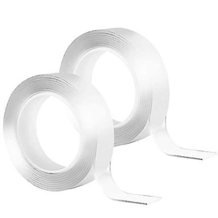 Gjenbrukbar Nano-tape, 2 stk, Dobbeltsidig, Transparent