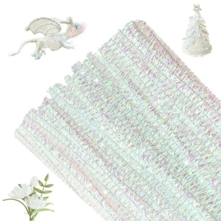 100 kpl Glitter-askartelupiippuja | 6MM Kimaltelevia askartelupiippuja askarteluun | 30CM Lasten DIY-askarteluun, joulukuusenkoristeiden valmistukseen