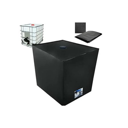 Vanntankbeskyttelse, Beskyttelse for 1000 L IBC-tank, Anti-støv Anti-UV Anti-regn (116 x 100 x 120 cm)