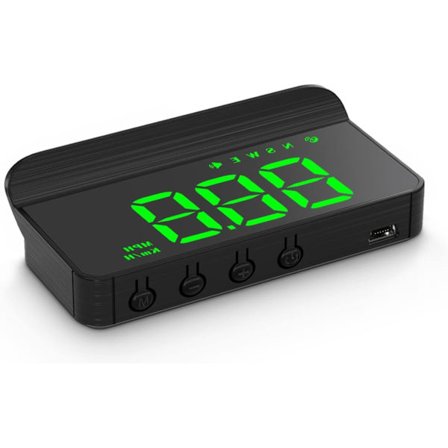 Head-up-display for biler, HUD, kan monteres på frontruten, Head-up-display for bil frontrute, GPS speedometer, Viser hastighet, egnet for